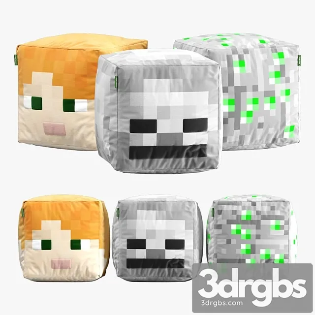 Minecraft Ottoman Set 003 3D Model Free