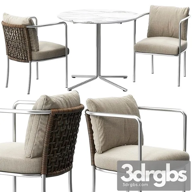 Mini cafe chair jelly table by living divani 2 3D Model Free