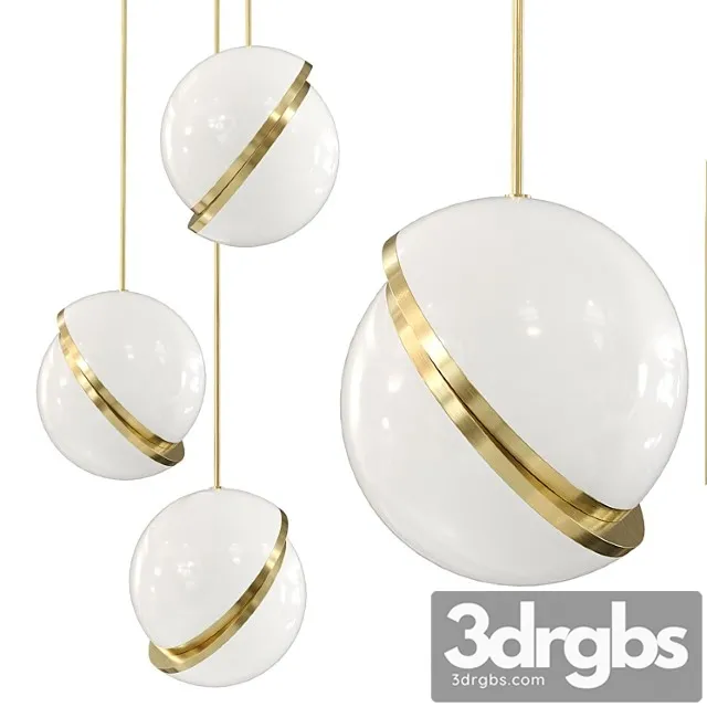 Mini crescent 3 piece chandelier suspension