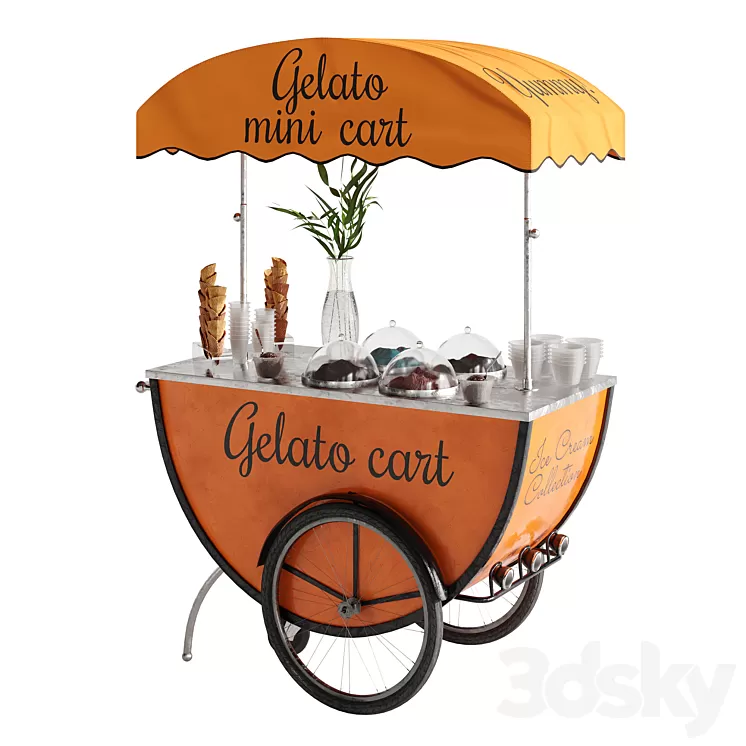 Mini Gelato cart 2 3D Model