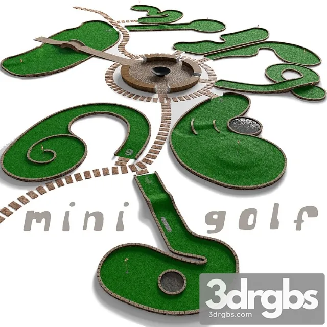 Mini golf. a set of 9 fields 3D Model Free