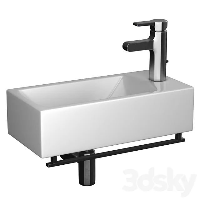 mini sink Alfi Brand Small Modern & Jacob Delafon Singulier mixer 3D Model