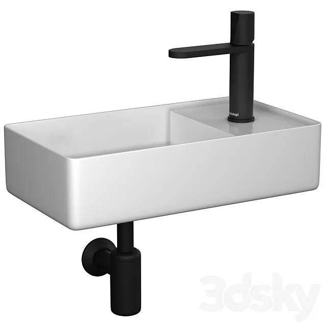 mini sink Antoniolupi Simplomani & mixer Antoniolupi Indigo 3D Model