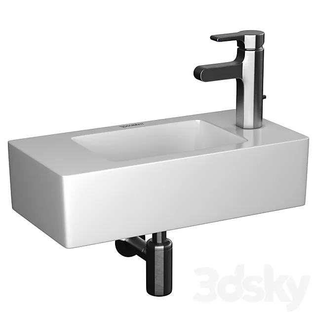 Mini sink Duravit Vero & mixer Jacob Delafon Singulier 3D Model