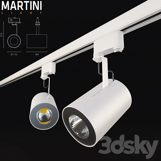 Mini Spotlight on trunking Milo L 110 33213 3DModel