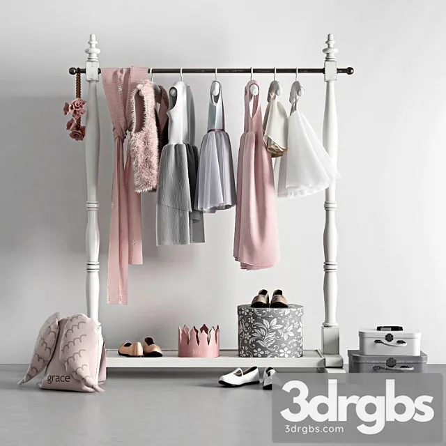 Mini Wardrobe Rack 3D Model Free