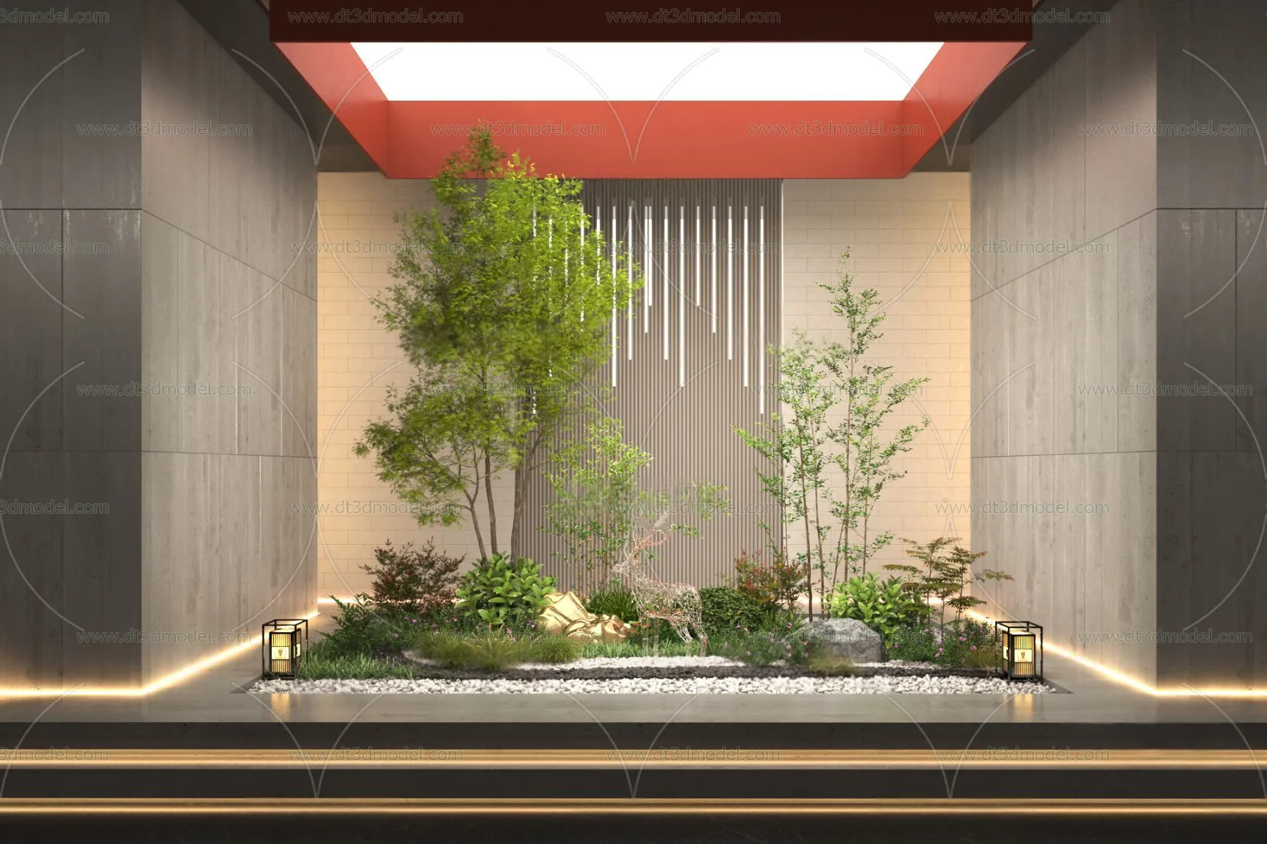 Miniature Garden 3D Scenes - Interior Plants - 002 - VRAY Render