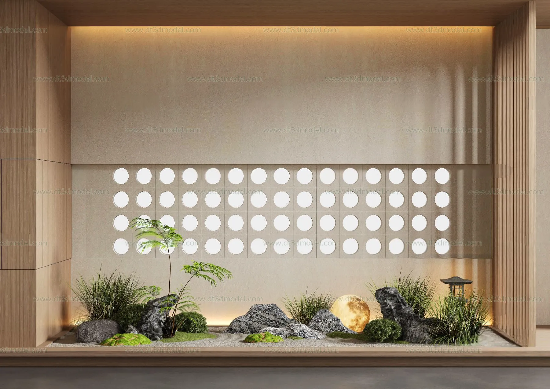 Miniature Garden 3D Scenes - Interior Plants - 004 - VRAY Render