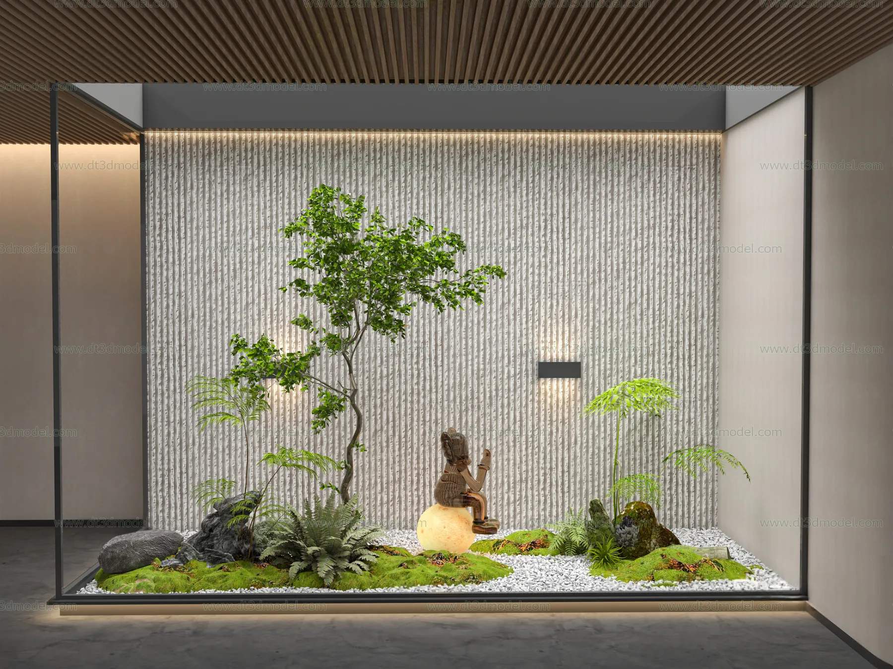 Miniature Garden 3D Scenes - Interior Plants - 005 - VRAY Render