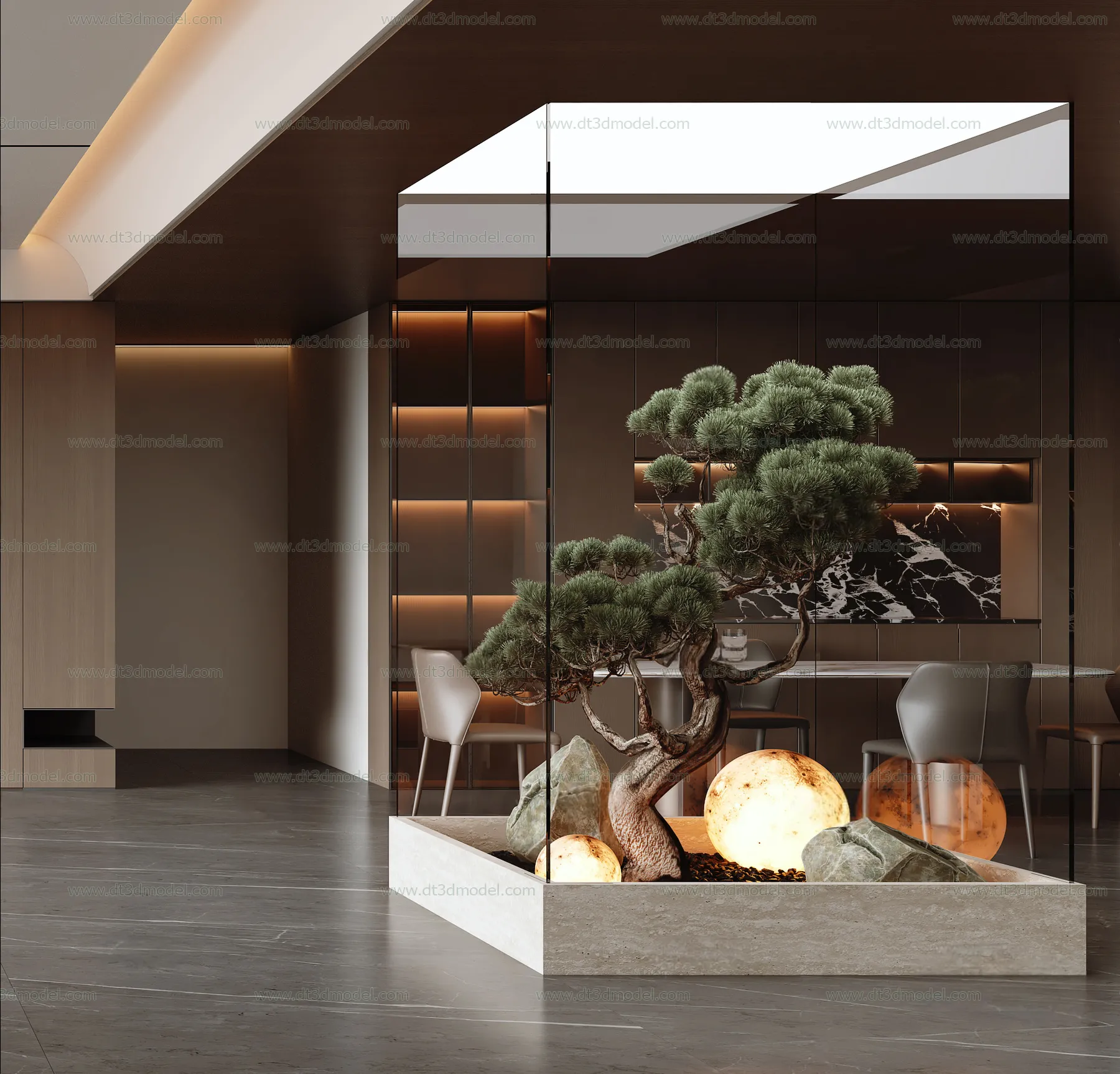 Miniature Garden 3D Scenes - Interior Plants - 007 - VRAY Render