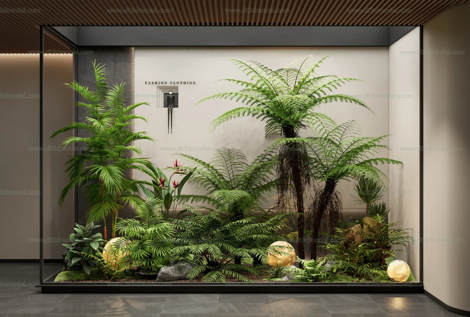 Miniature Garden 3D Scenes - Interior Plants - 008 - VRAY Render