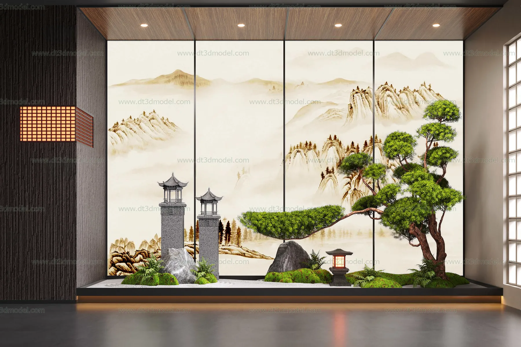 Miniature Garden 3D Scenes - Interior Plants - 010 - CORONA Render