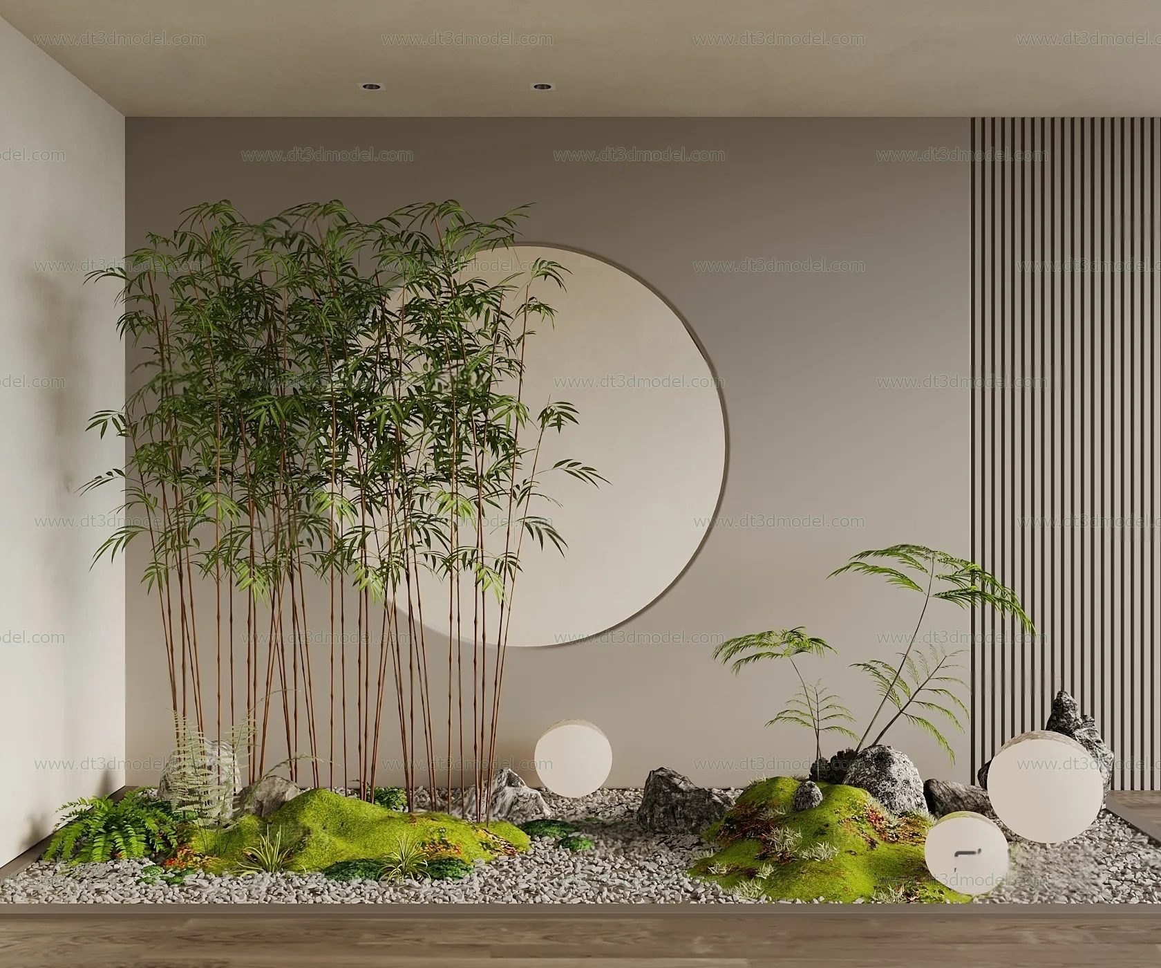 Miniature Garden 3D Scenes - Interior Plants - 015 - VRAY Render
