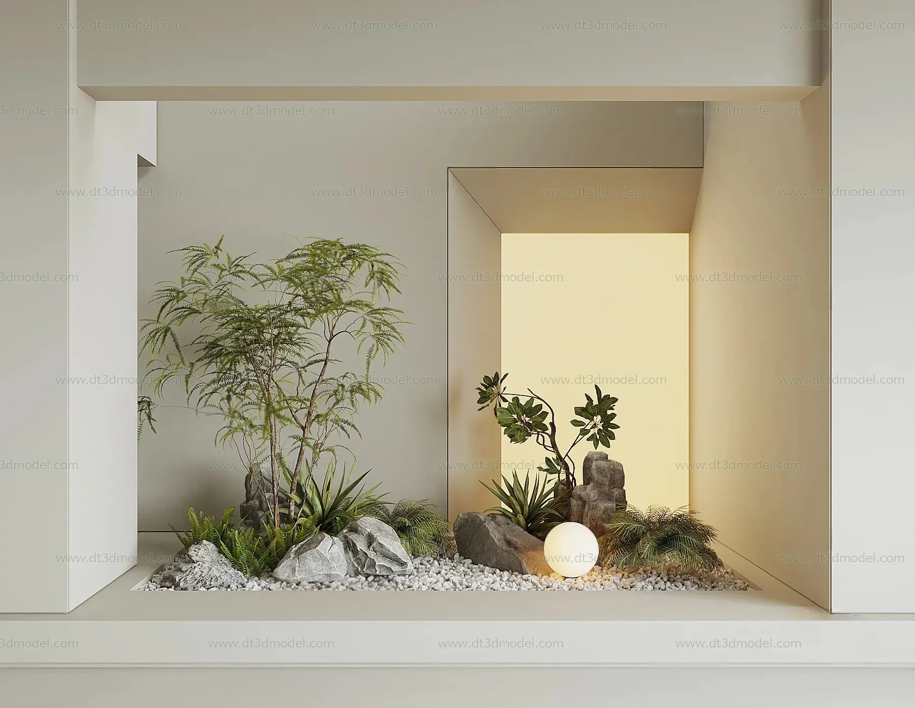 Miniature Garden 3D Scenes - Interior Plants - 019 - VRAY Render