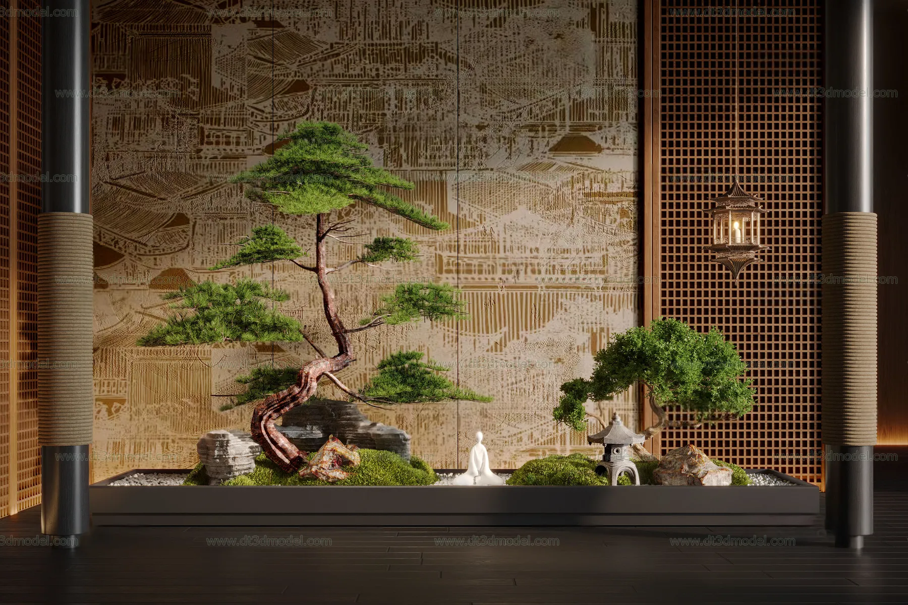 Miniature Garden 3D Scenes - Interior Plants - 022 - CORONA Render