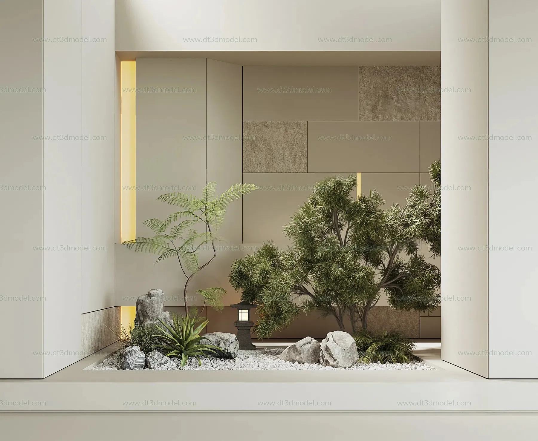 Miniature Garden 3D Scenes - Interior Plants - 026 - VRAY Render