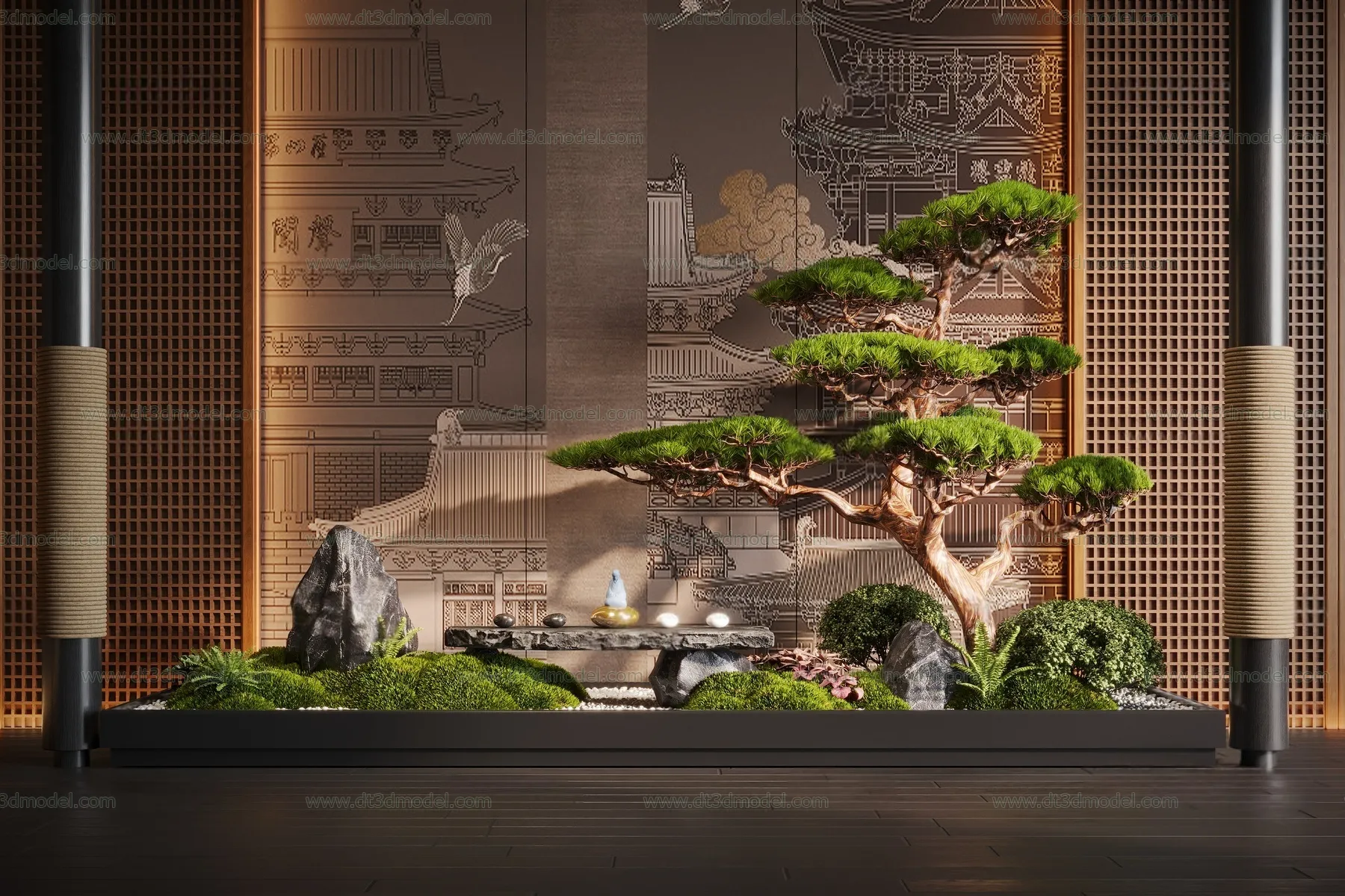 Miniature Garden 3D Scenes - Interior Plants - 032 - CORONA Render