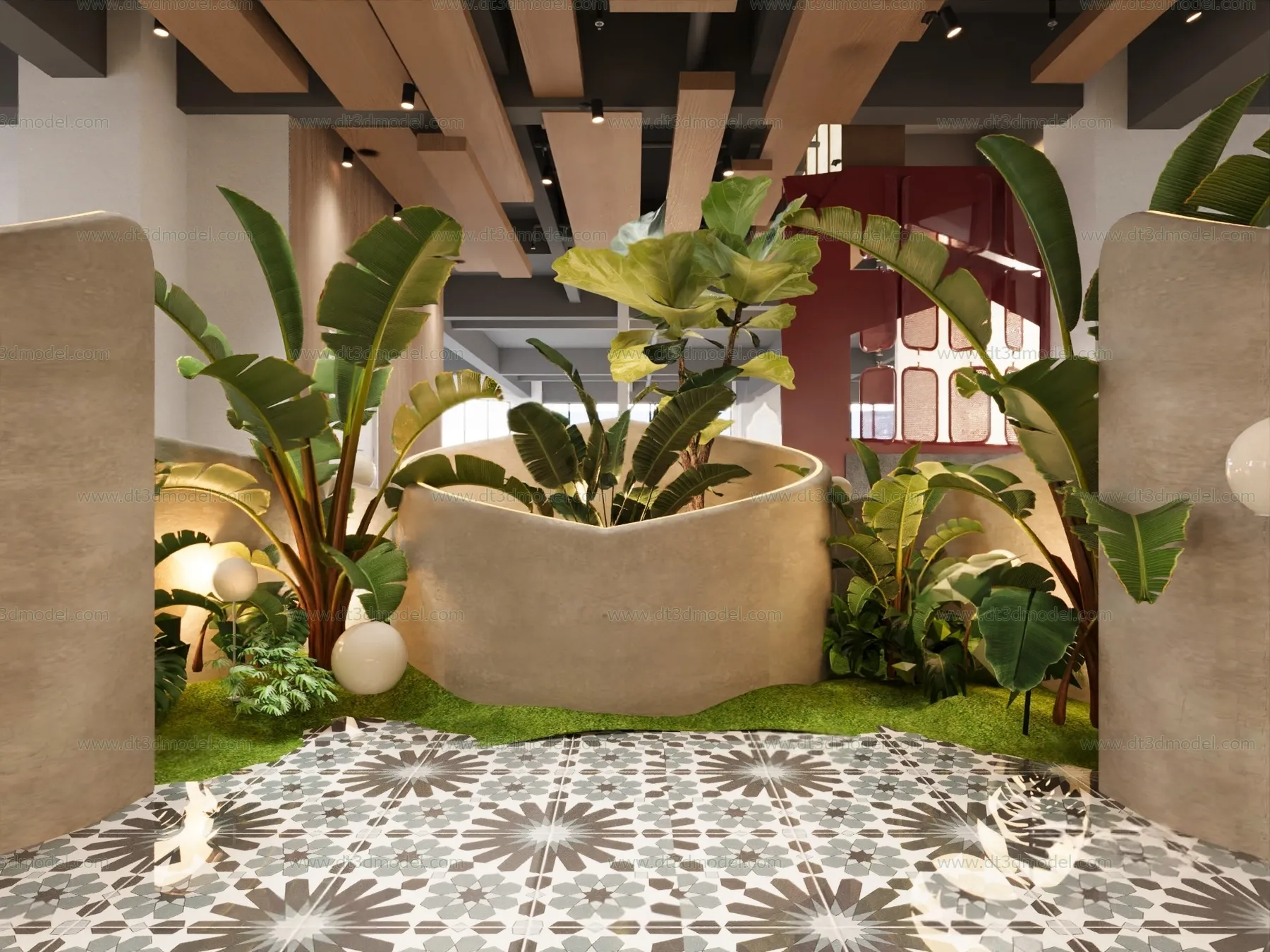 Miniature Garden 3D Scenes - Interior Plants - 035 - CORONA Render