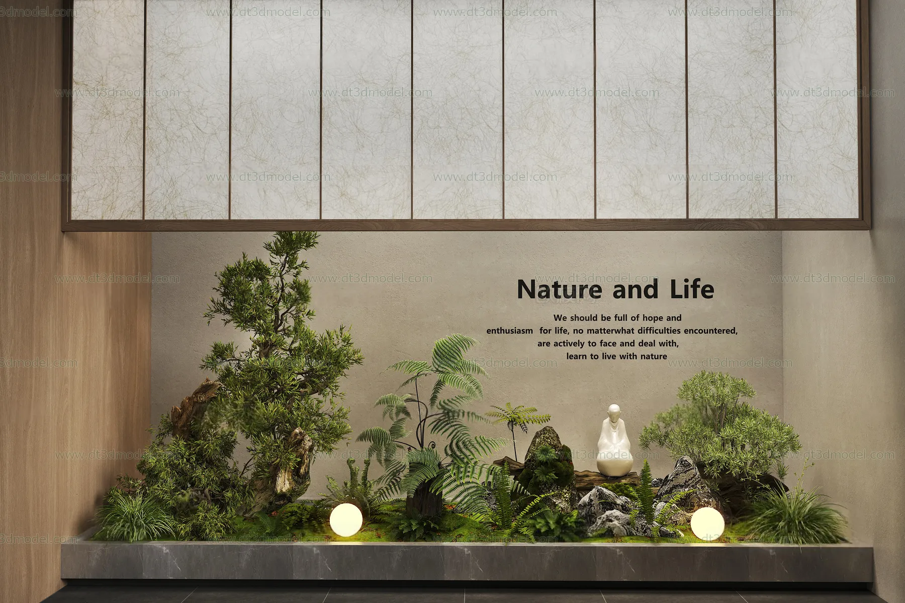 Miniature Garden 3D Scenes - Interior Plants - 038 - VRAY Render