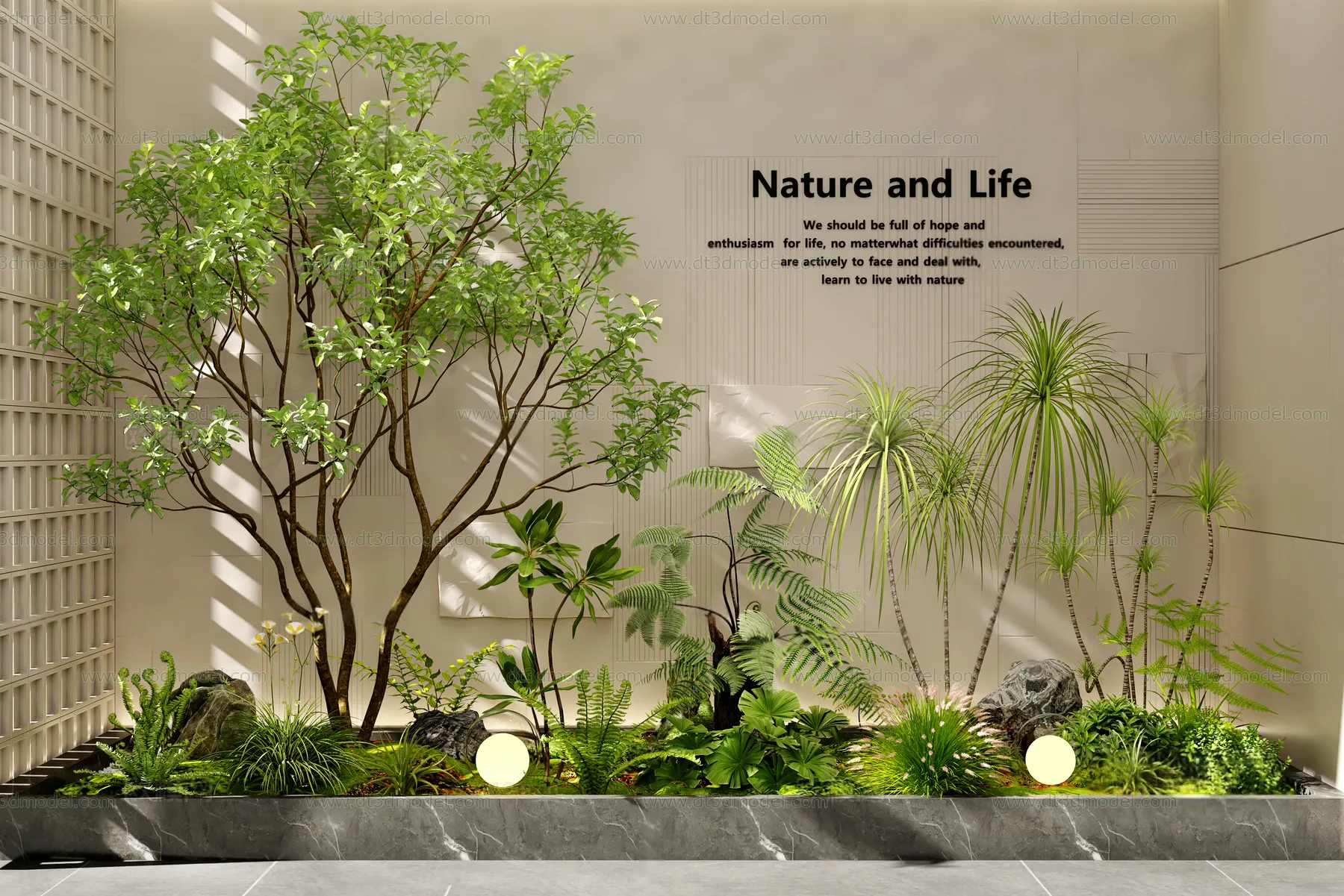 Miniature Garden 3D Scenes - Interior Plants - 040 - CORONA Render