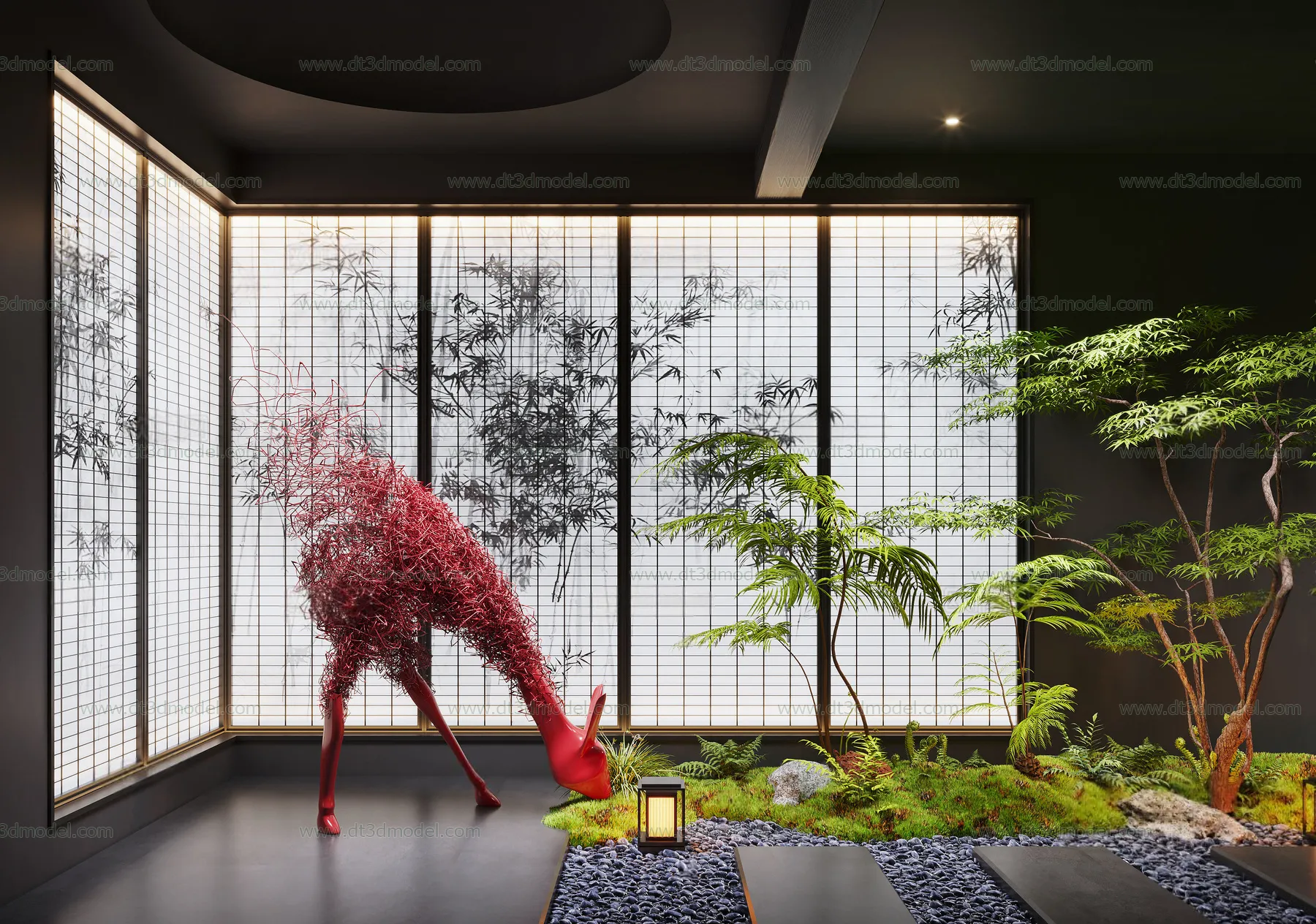 Miniature Garden 3D Scenes - Interior Plants - 042 - CORONA Render