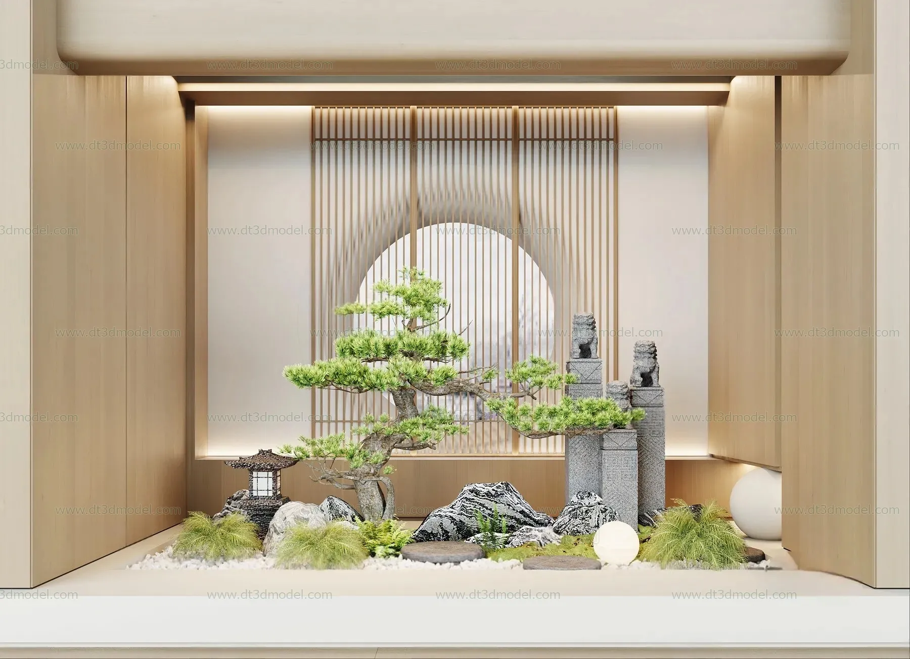 Miniature Garden 3D Scenes - Interior Plants - 046 - VRAY Render