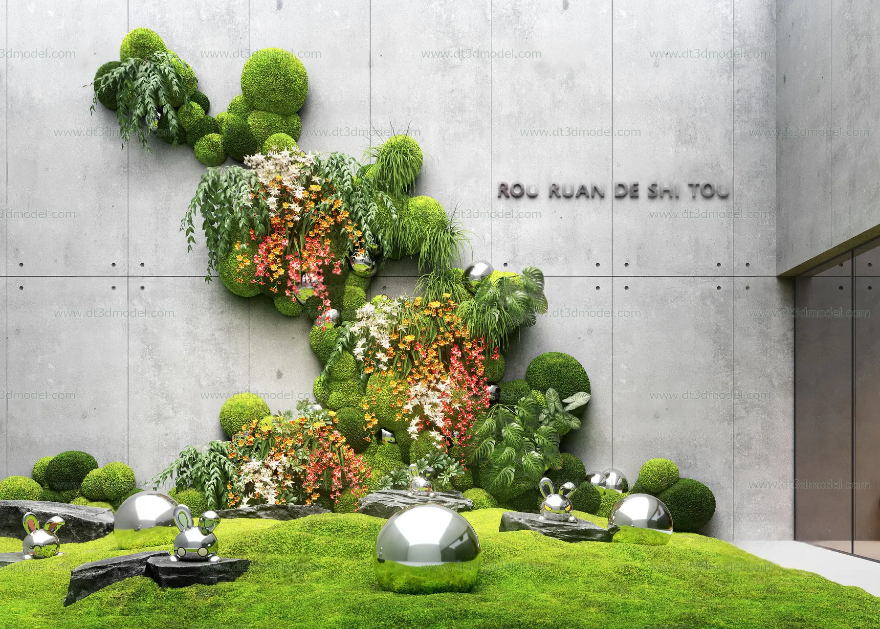 Miniature Garden 3D Scenes - Interior Plants - 049 - CORONA Render