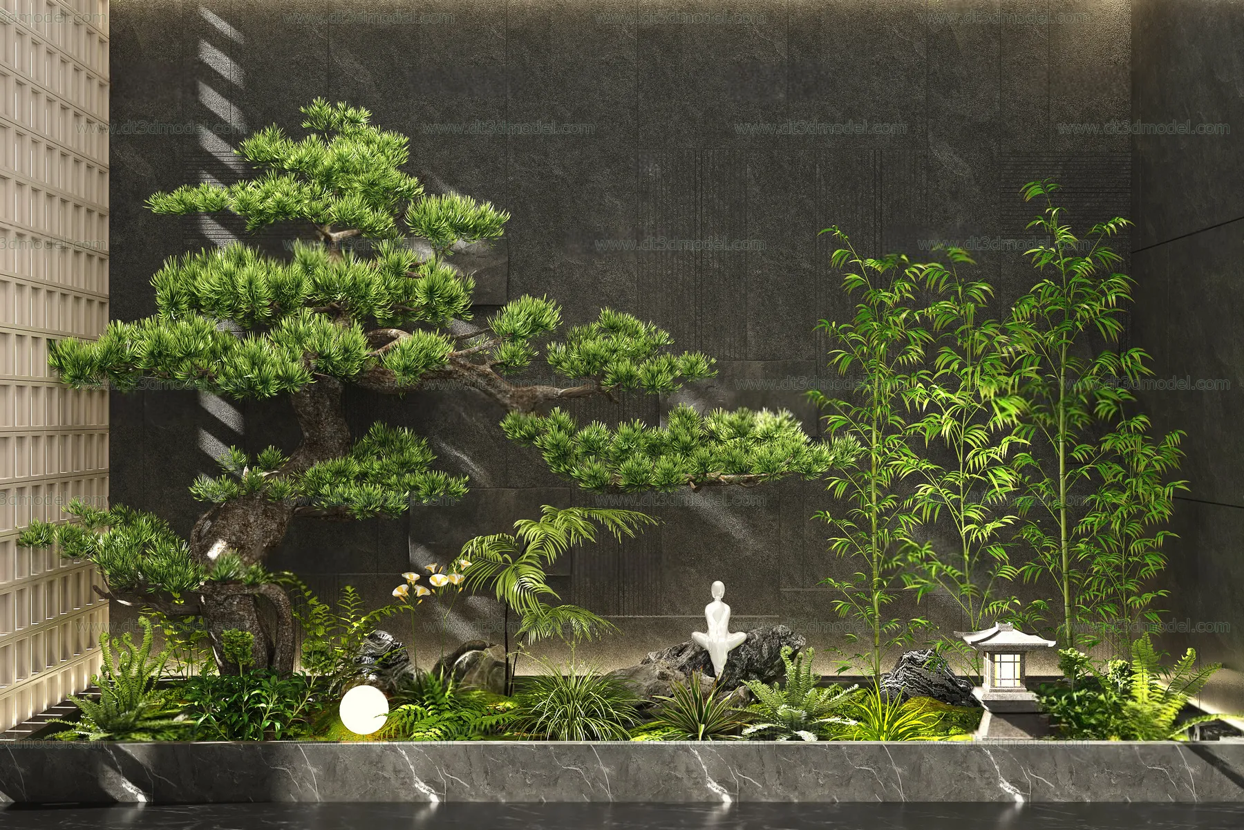 Miniature Garden 3D Scenes - Interior Plants - 051 - VRAY Render