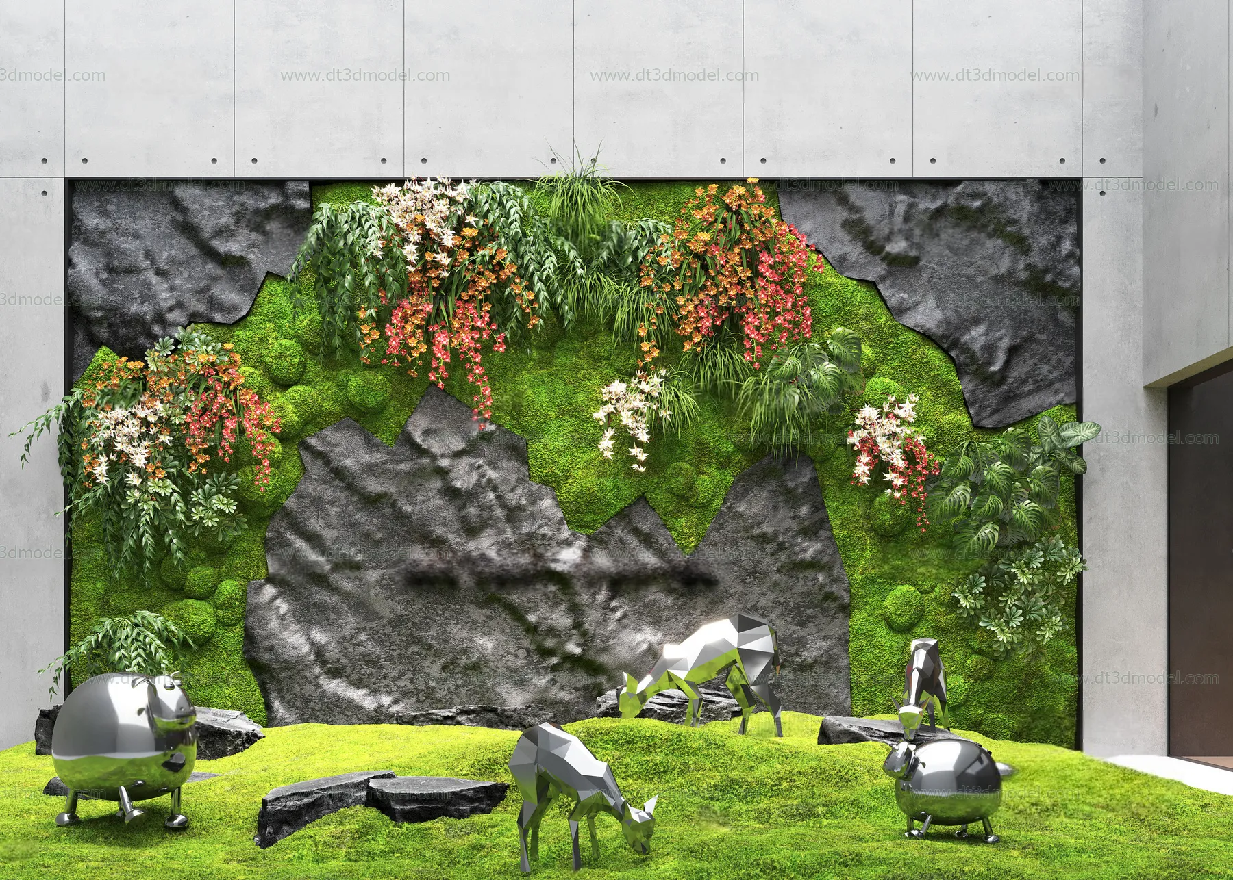 Miniature Garden 3D Scenes - Interior Plants - 053 - CORONA Render