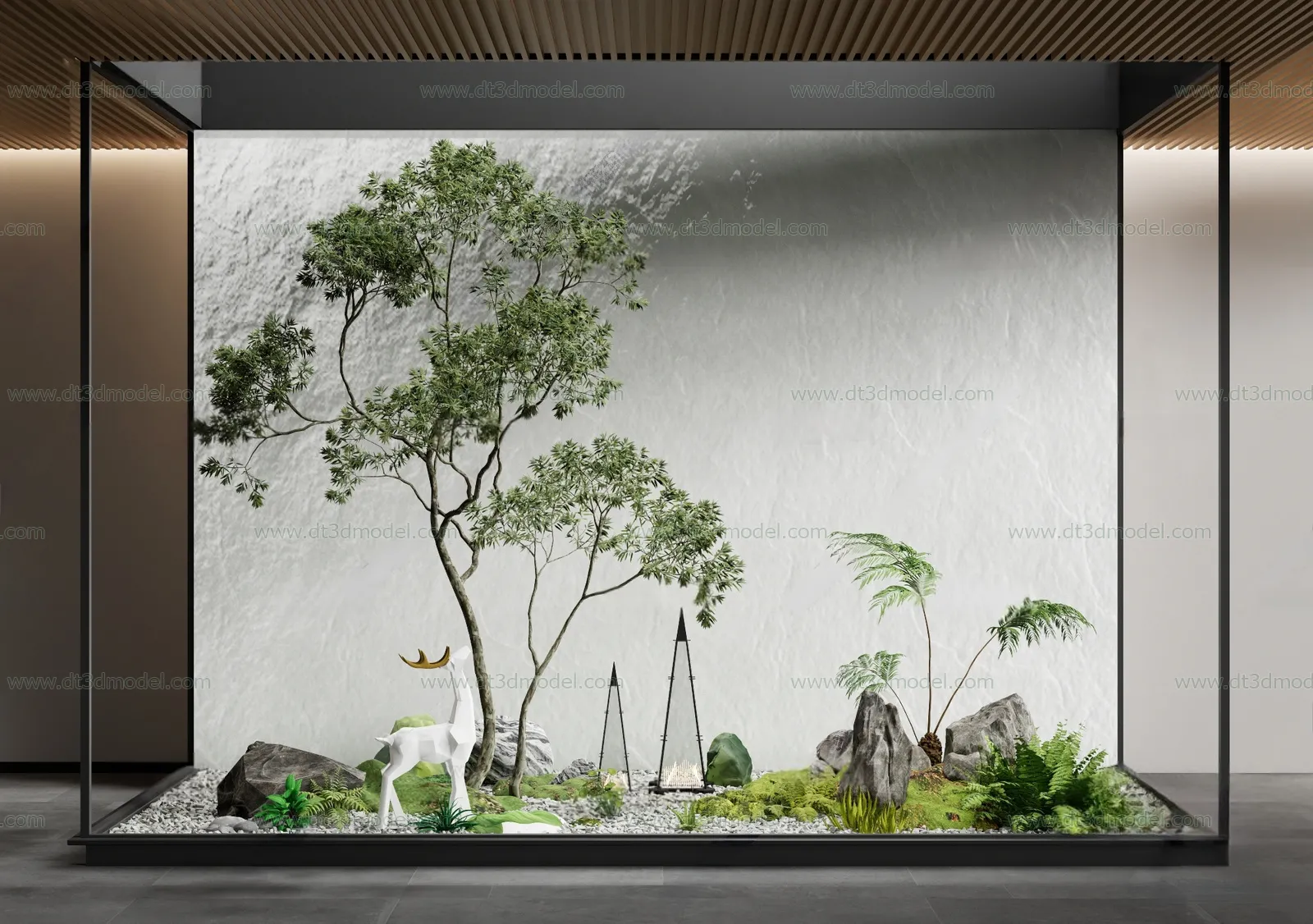 Miniature Garden 3D Scenes - Interior Plants - 055 - CORONA Render