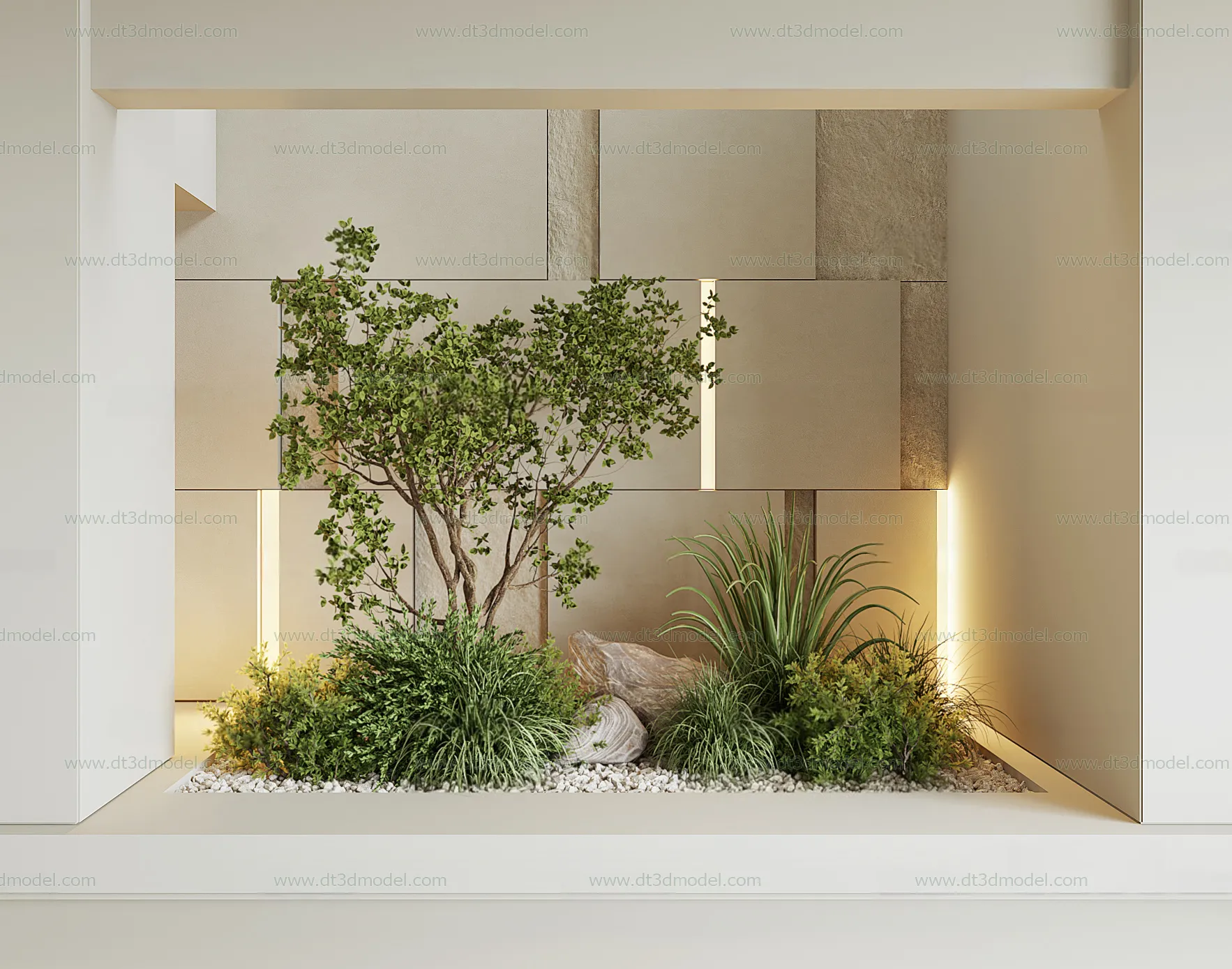 Miniature Garden 3D Scenes - Interior Plants - 059 - CORONA Render