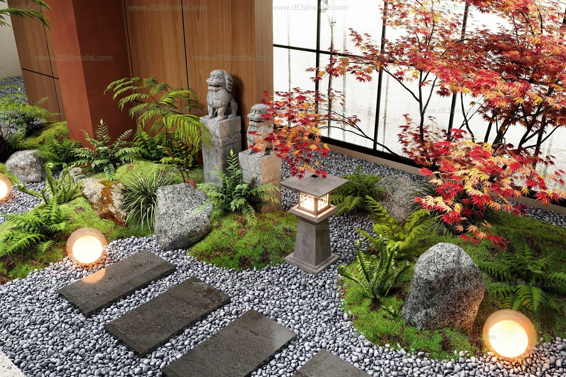 Miniature Garden 3D Scenes - Interior Plants - 067 - CORONA Render