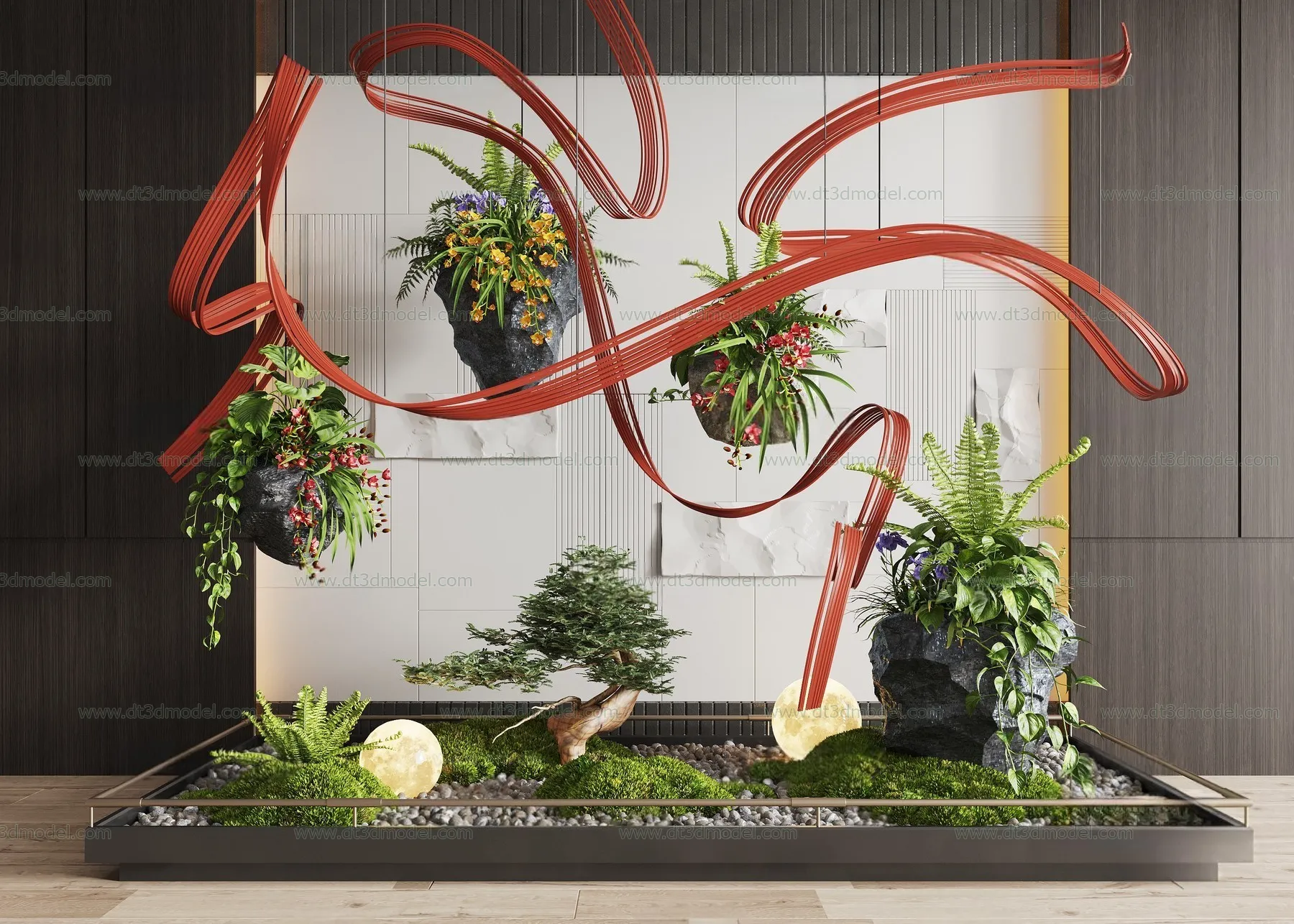 Miniature Garden 3D Scenes - Interior Plants - 069 - CORONA Render