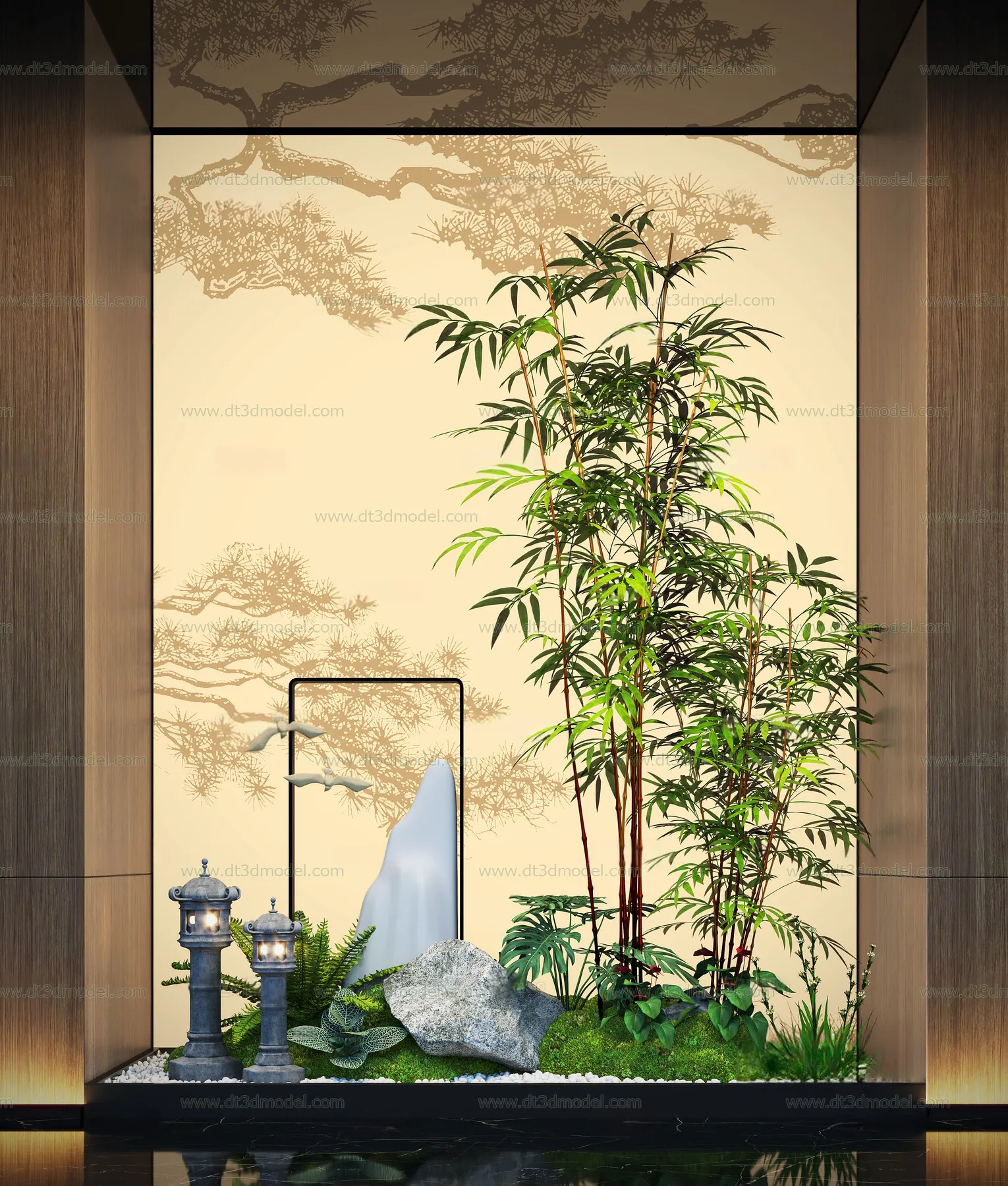 Miniature Garden 3D Scenes - Interior Plants - 071 - CORONA Render