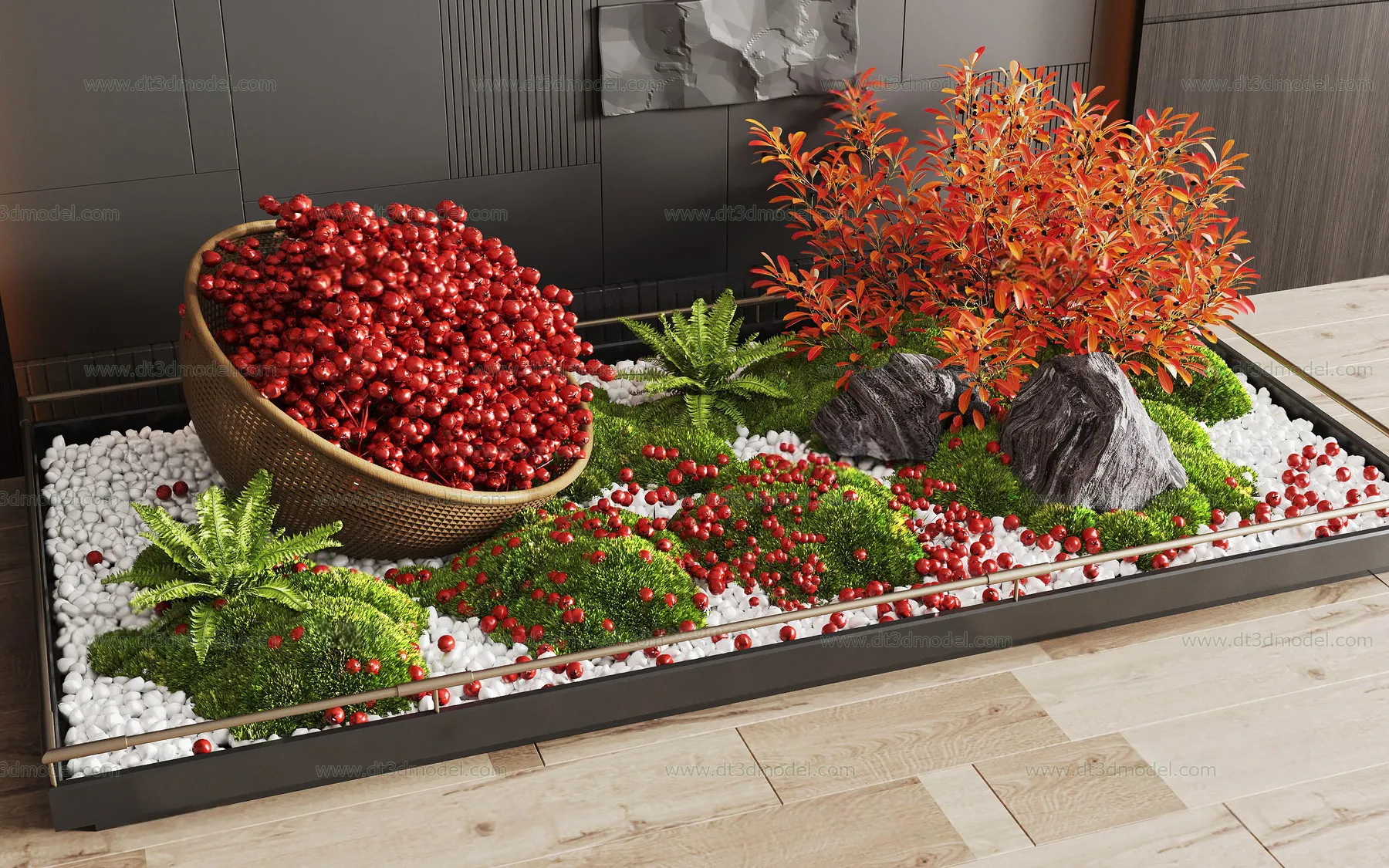 Miniature Garden 3D Scenes - Interior Plants - 073 - CORONA Render