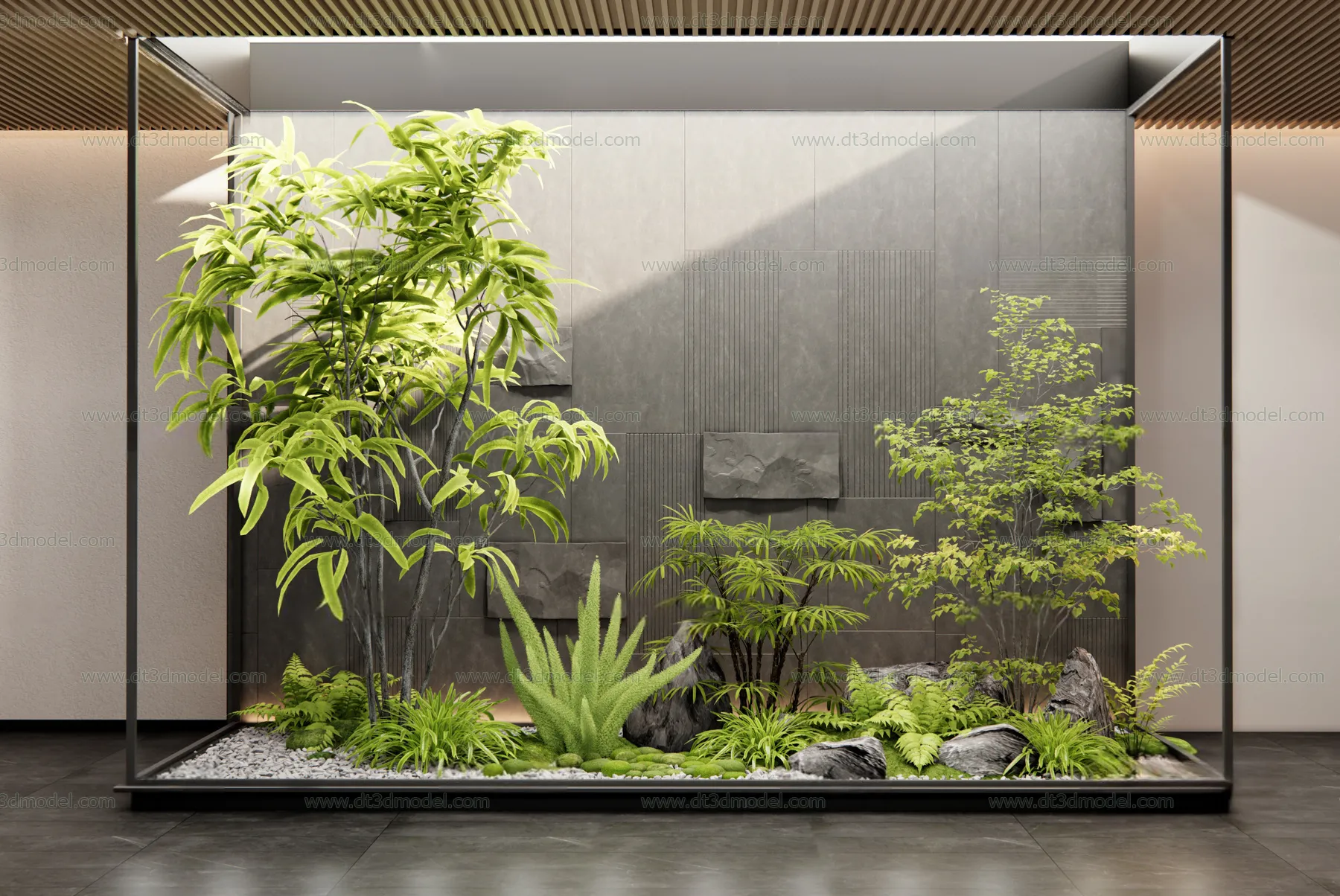 Miniature Garden 3D Scenes - Interior Plants - 074 - VRAY Render