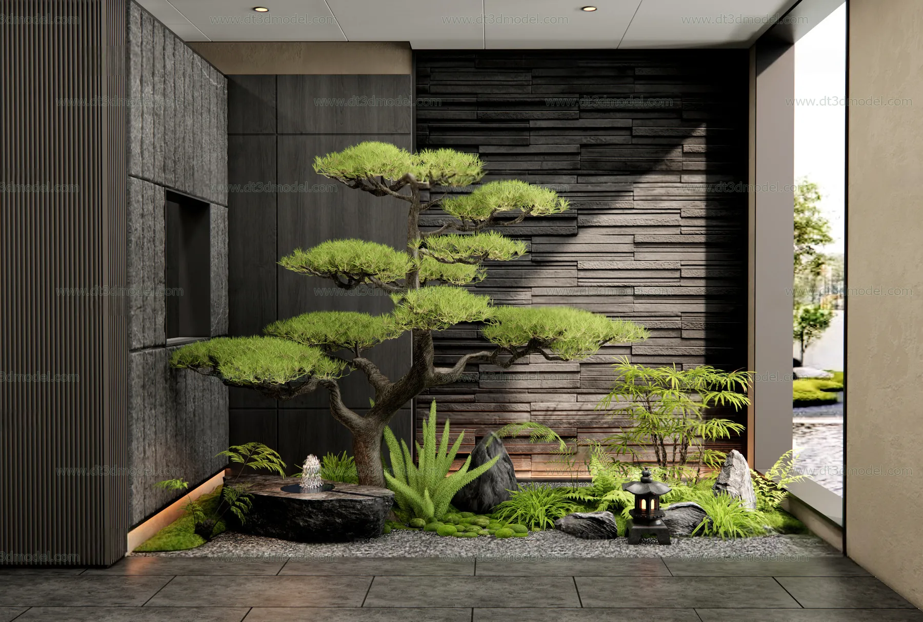 Miniature Garden 3D Scenes - Interior Plants - 075 - VRAY Render