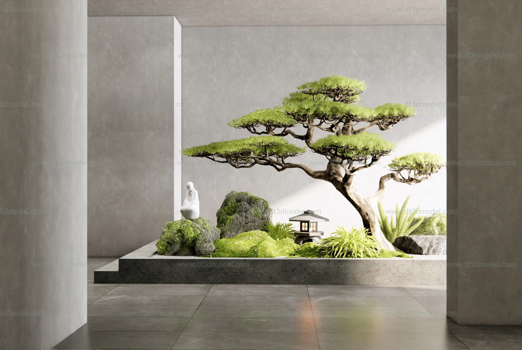 Miniature Garden 3D Scenes - Interior Plants - 076 - VRAY Render