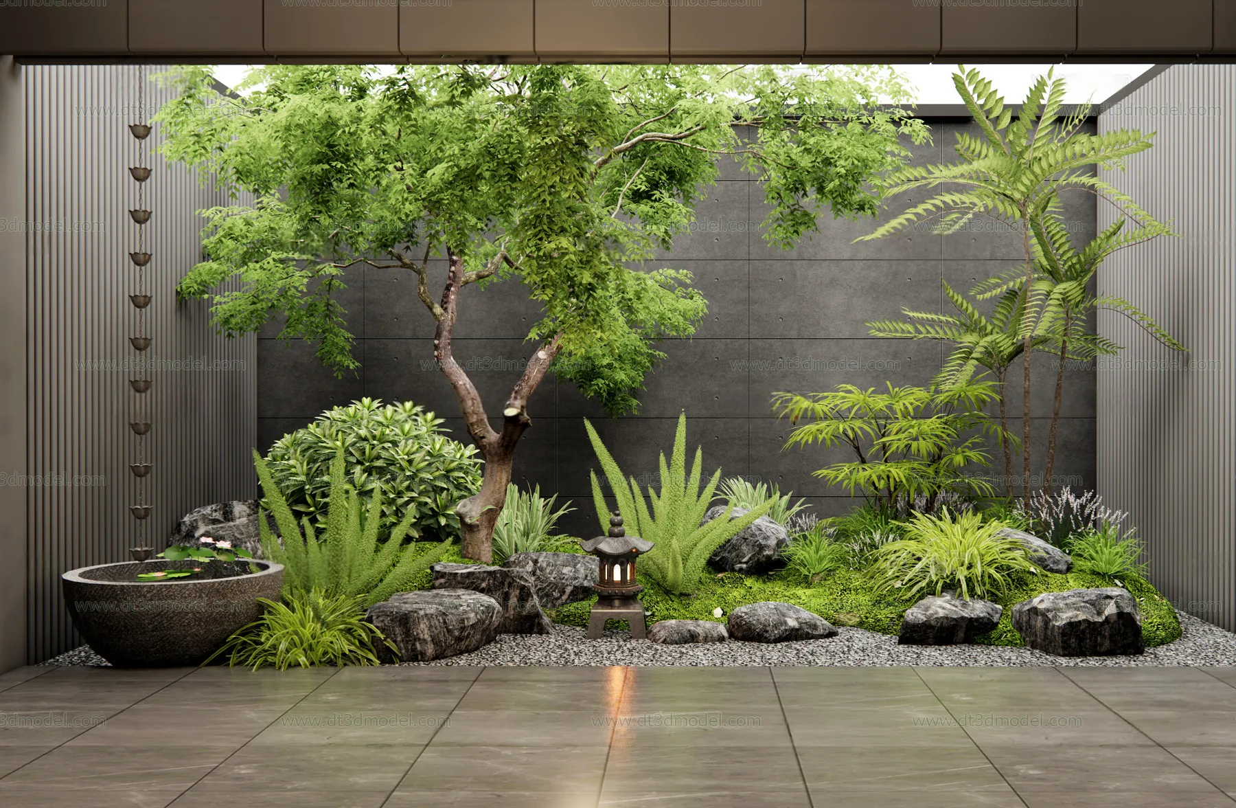 Miniature Garden 3D Scenes - Interior Plants - 077 - VRAY Render