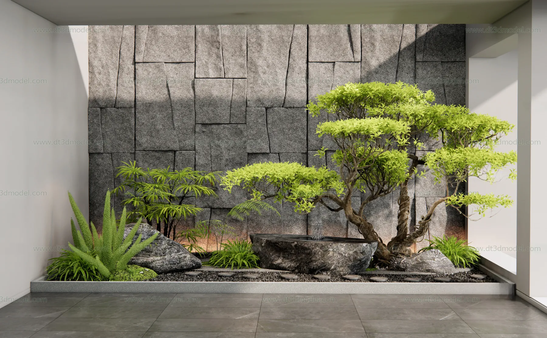 Miniature Garden 3D Scenes - Interior Plants - 078 - VRAY Render