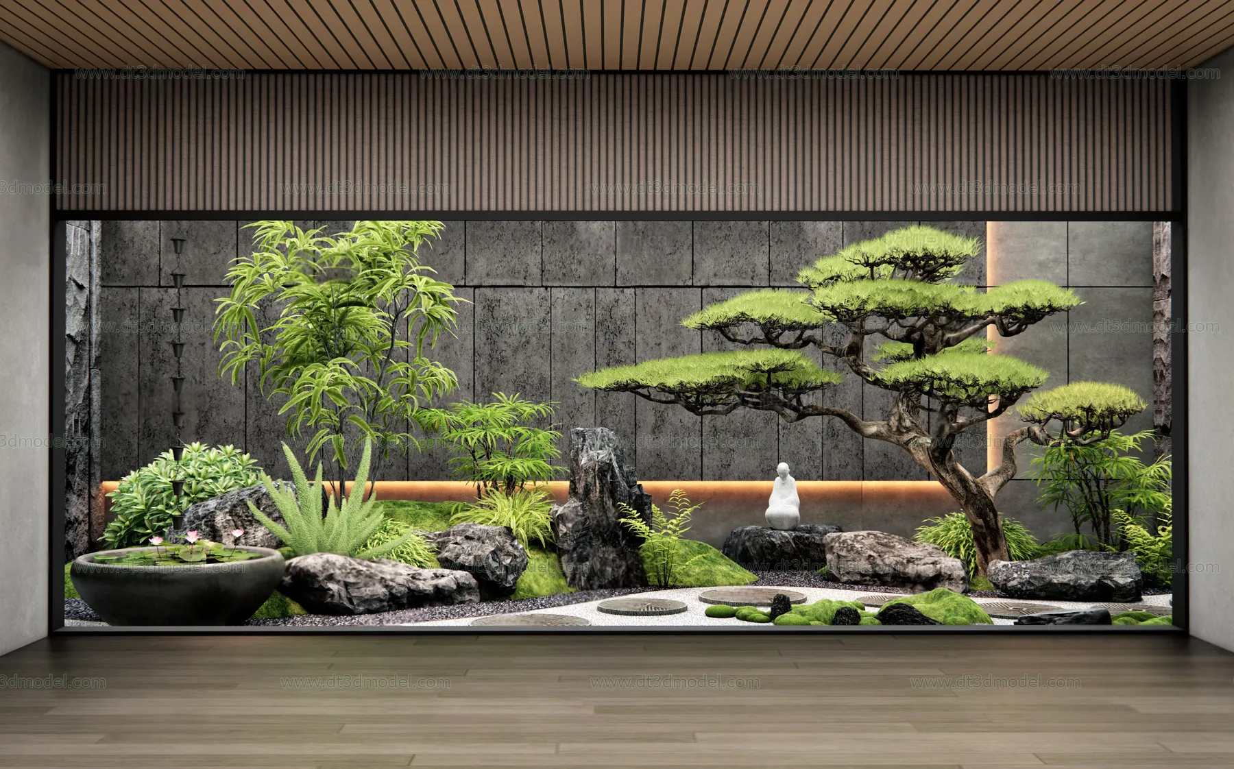Miniature Garden 3D Scenes - Interior Plants - 085 - VRAY Render