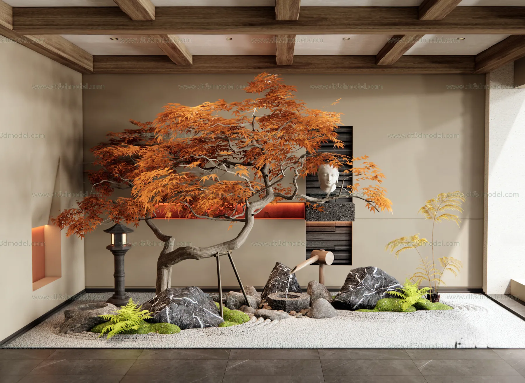 Miniature Garden 3D Scenes - Interior Plants - 087 - VRAY Render