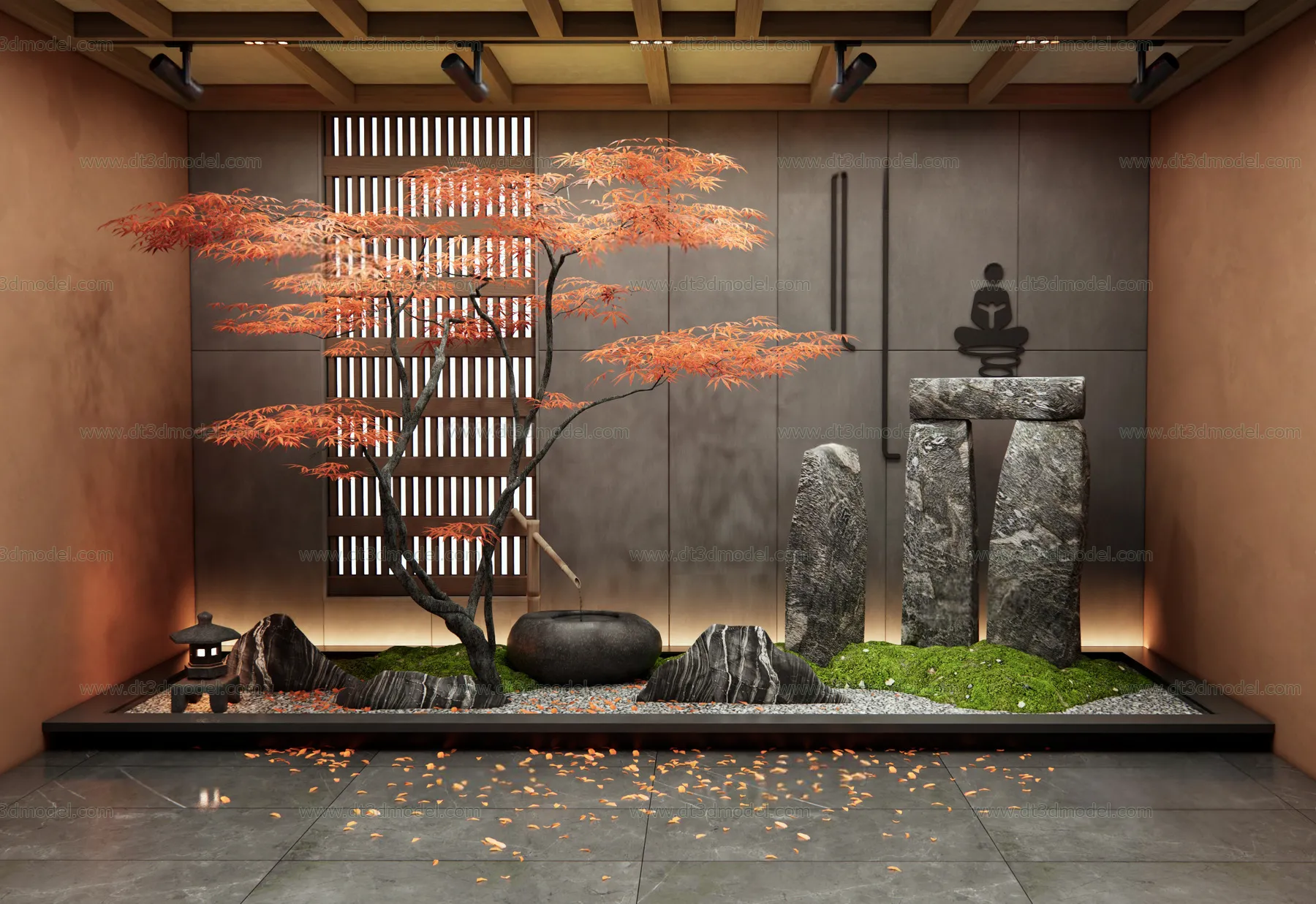 Miniature Garden 3D Scenes - Interior Plants - 088 - VRAY Render