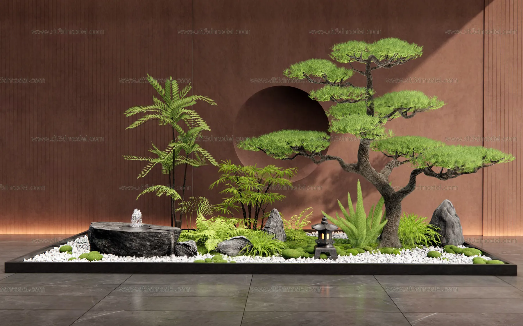 Miniature Garden 3D Scenes - Interior Plants - 089 - VRAY Render