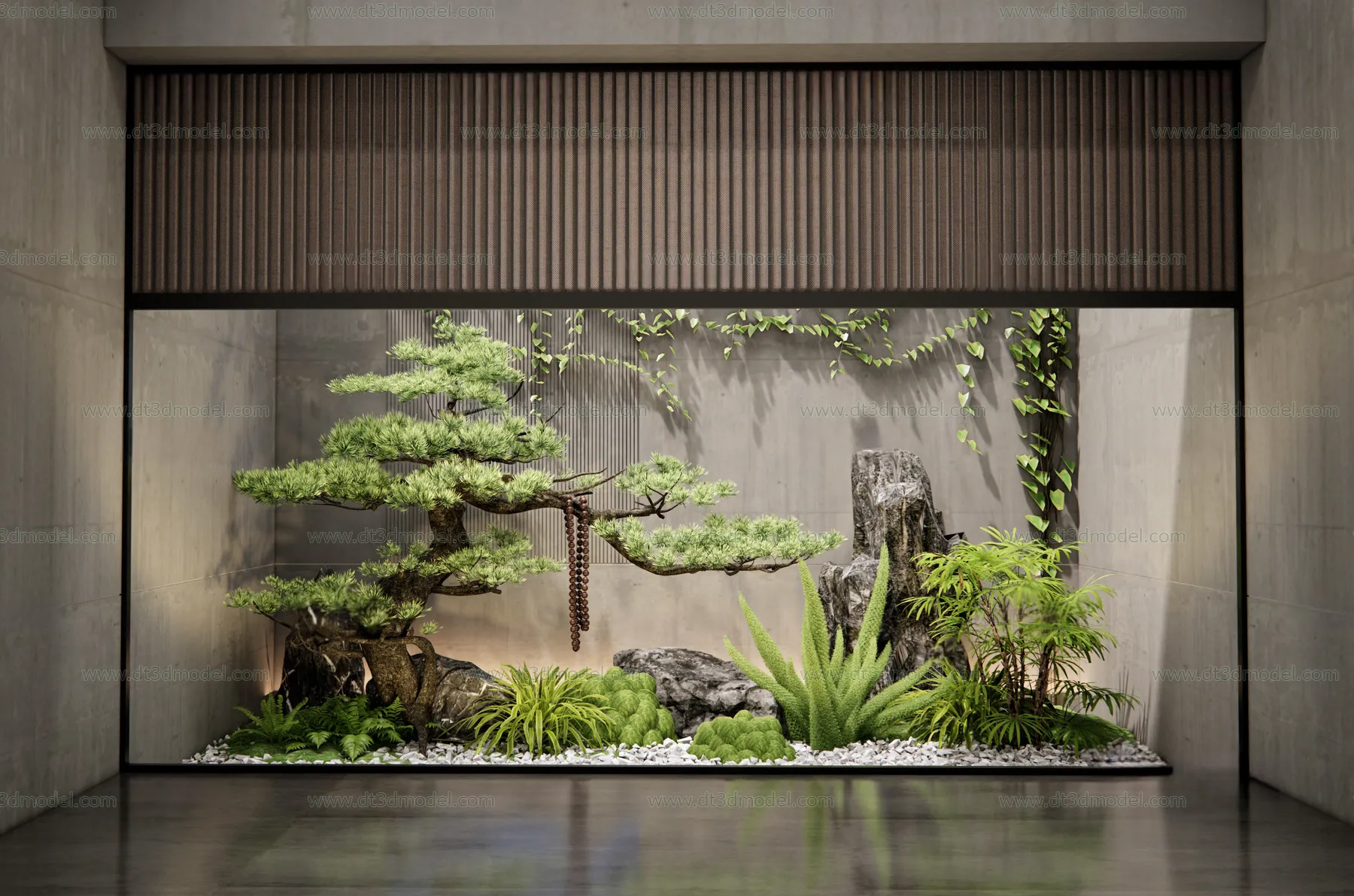 Miniature Garden 3D Scenes - Interior Plants - 090 - VRAY Render