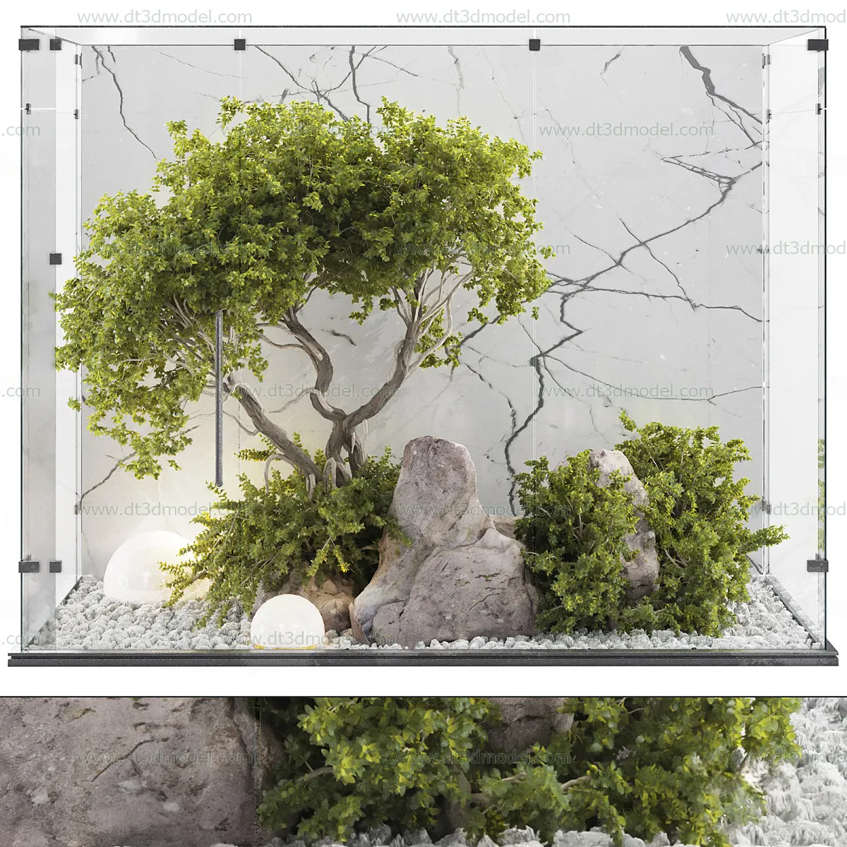 Miniature Garden 3D Scenes - Interior Plants - 092 - VRAY Render