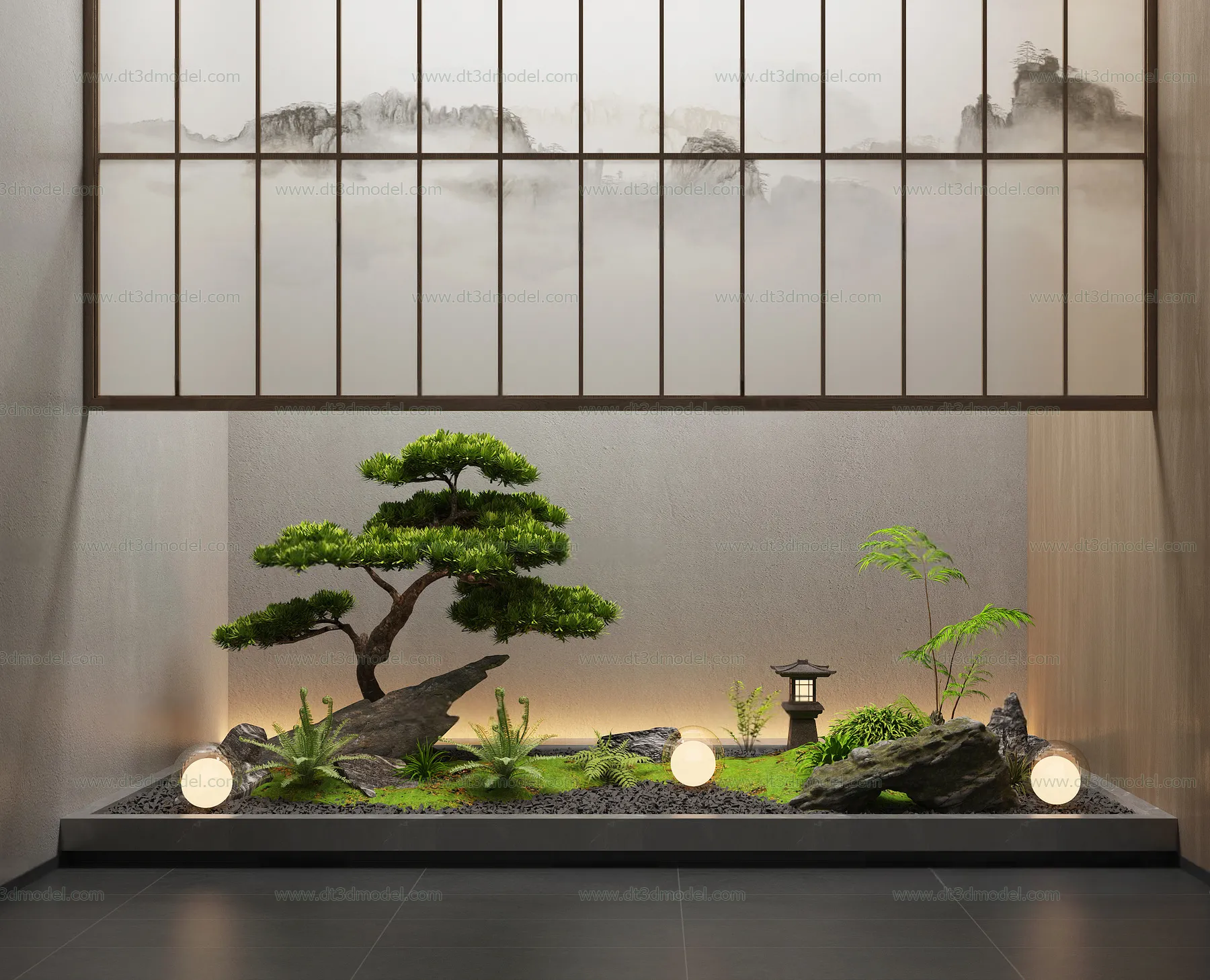 Miniature Garden 3D Scenes - Interior Plants - 094 - VRAY Render