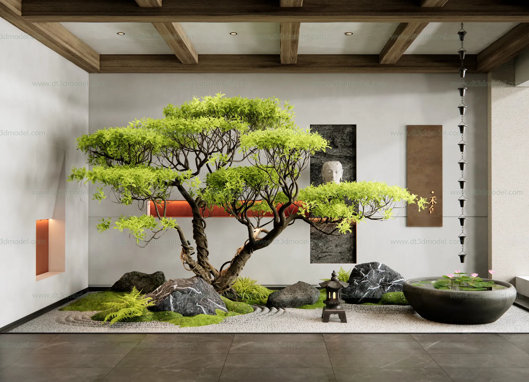 Miniature Garden 3D Scenes - Interior Plants - 095 - VRAY Render