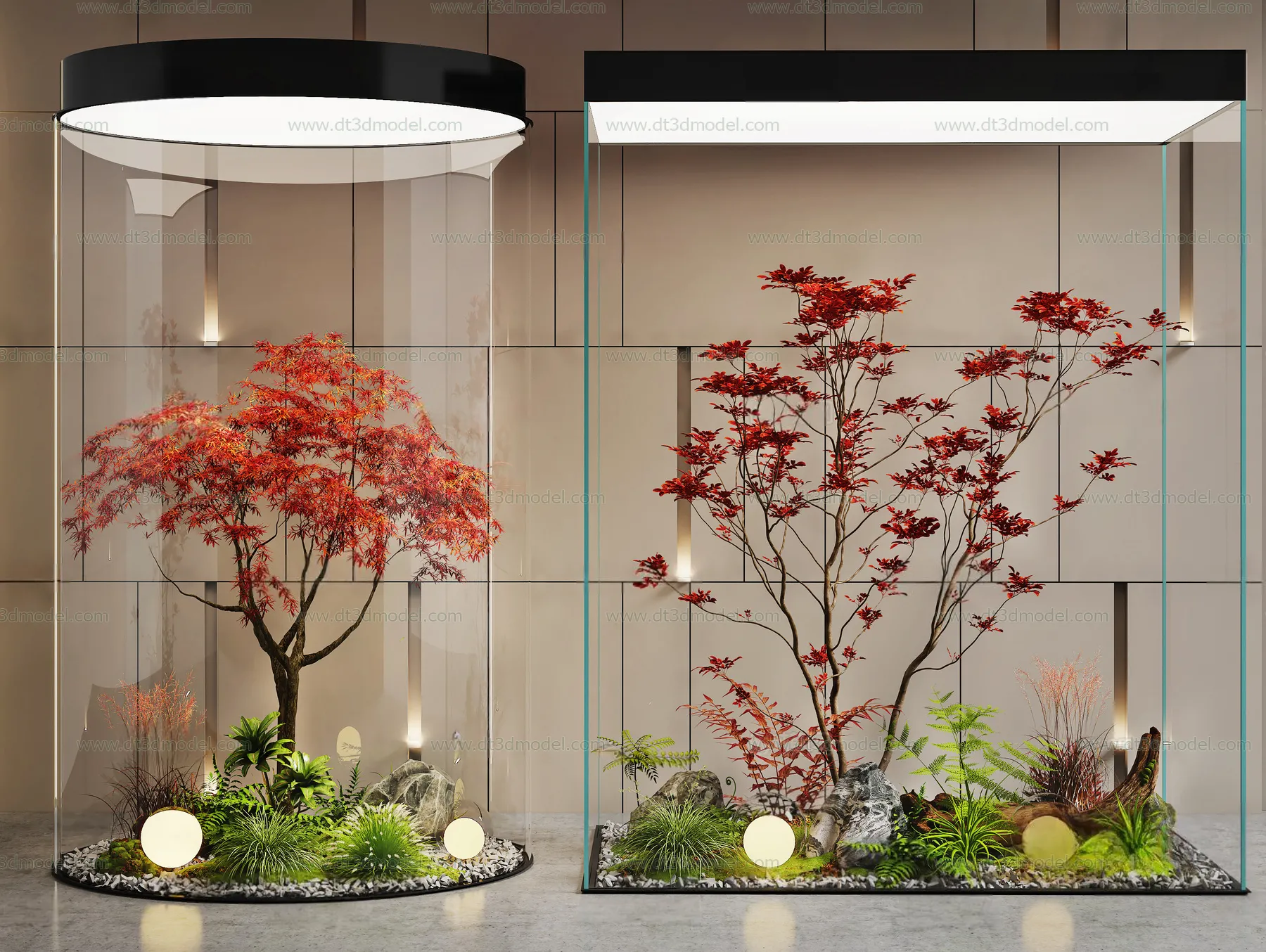 Miniature Garden 3D Scenes - Interior Plants - 096 - VRAY Render