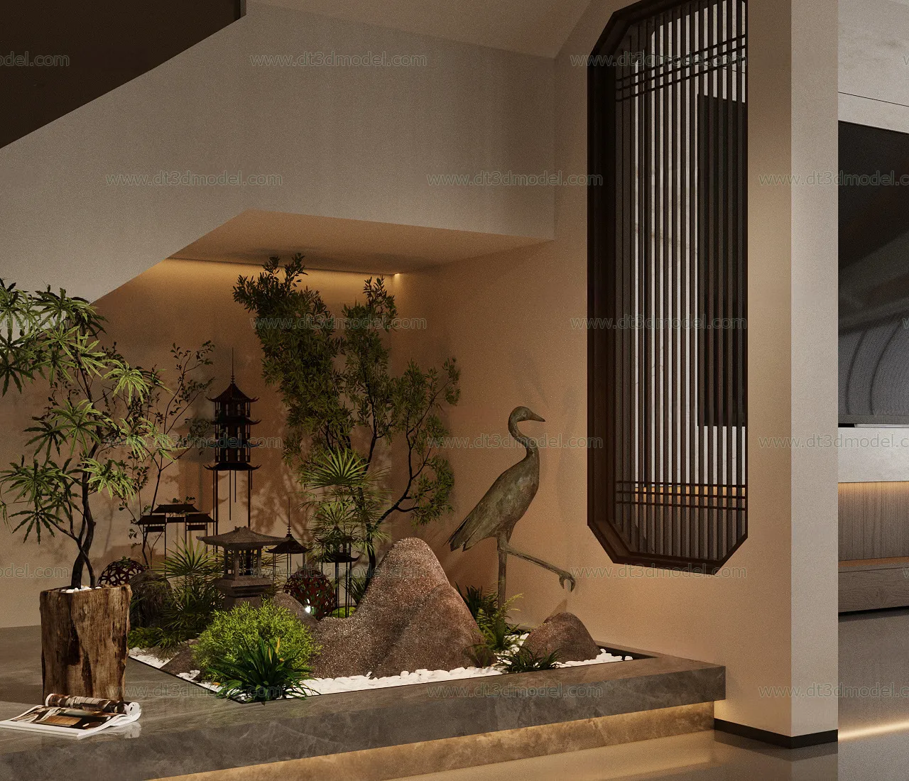 Miniature Garden 3D Scenes - Interior Plants - 098 - CORONA Render